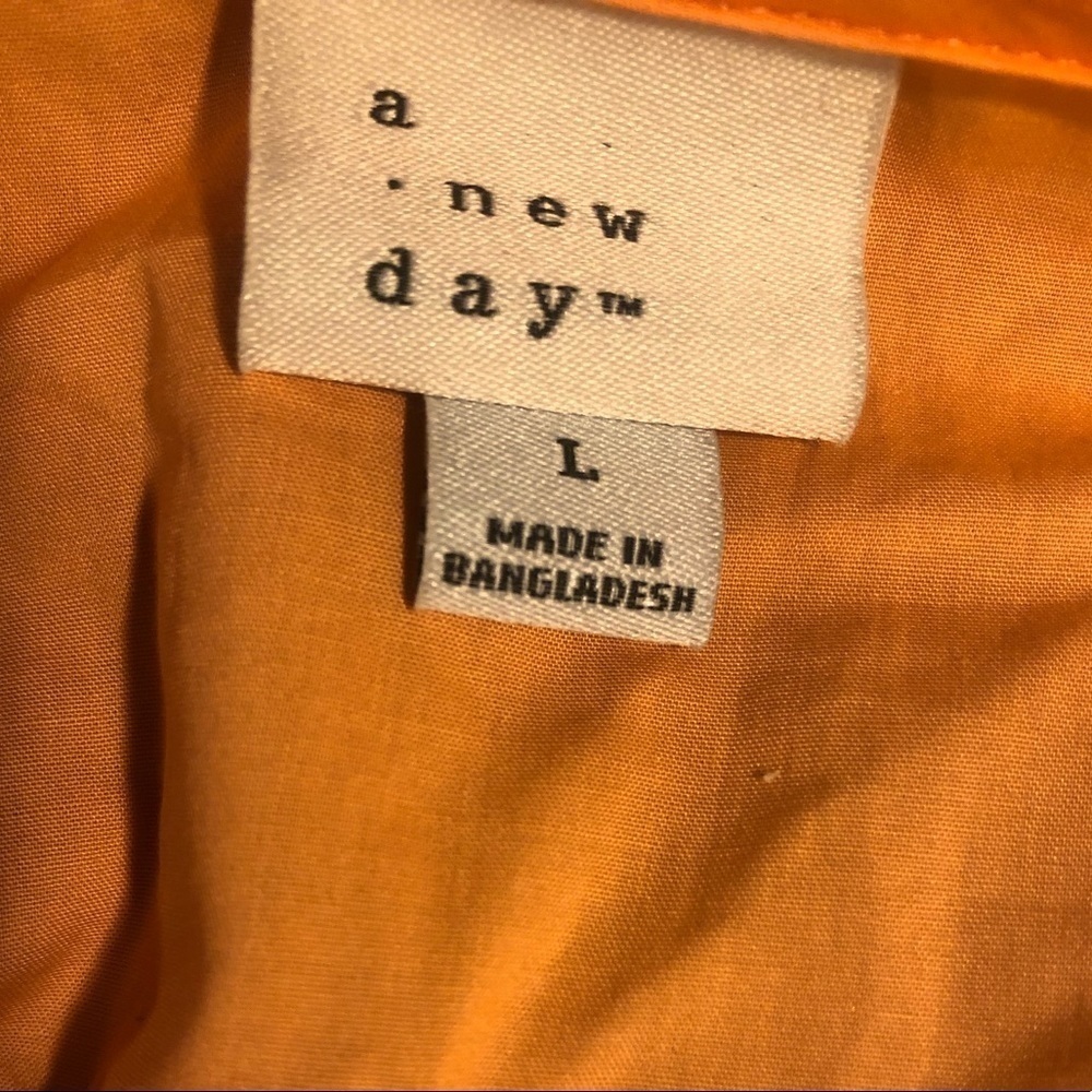 A New Day Peach Faux Wrap 3/4 Sleeves Lightweight Cotton Shirt - Size Large - Picture 3 of 4